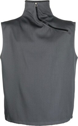 High-Neck Virgin-Wool Vest