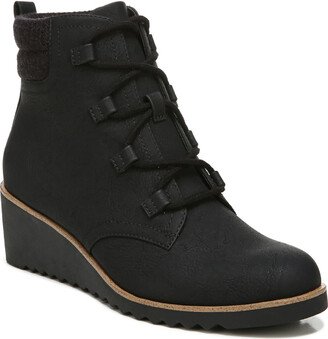 Zone Womens Leather Ankle Wedge Boots