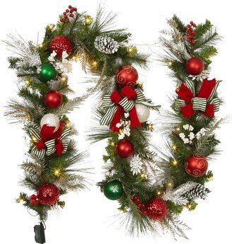 Fashionwu 9 FT Christmas Garland with 40 LED Lights