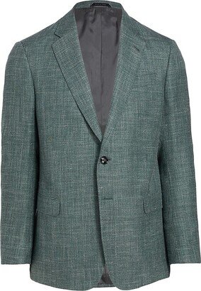 Textured Weave Wool-Blend Blazer