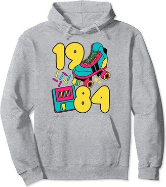 Born in 1984 Retro 80s Baby 1984 Slow Tec 80s Candy Retro Roller Rink Vintage Nostalgia Pullover Hoodie