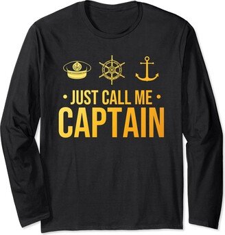 Yacht Boating Gift Boat Accessories & Boater Stuff Cool Boat Captain Art For Men Women Sailboat Boating Captain Long Sleeve T-Shirt