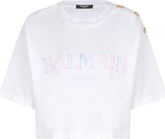 Gradient print cropped T-shirt