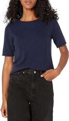 Women's Cashmere Tee (Navy) Women's Sweater