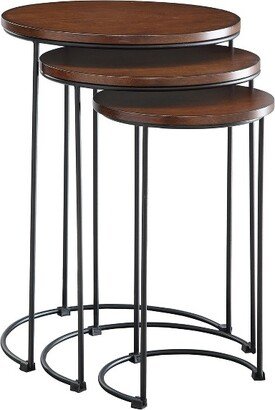 Carolina Cottage Eloise Nesting Table Set - Chestnut/Black - Carolina Chair and Table