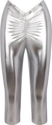 Metallic Swim V-Waist Pant | Nickel