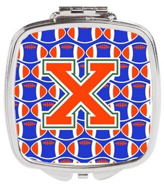 CJ1083-XSCM Letter X Football Green, Blue & Orange Compact Mirror