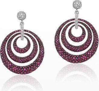 Andreoli White Gold Diamond and Ruby Earrings