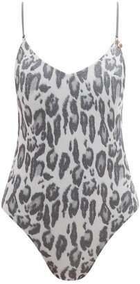 Allover Leopard Printed One-Piece Swimsuit