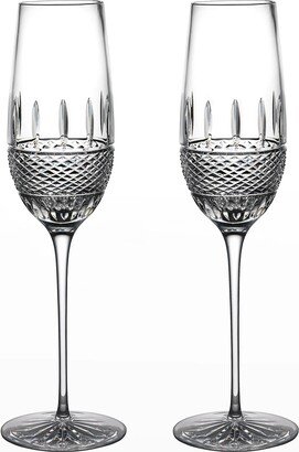 Waterford Crystal Irish Lace Crystal Champagne Flutes, Set of 2