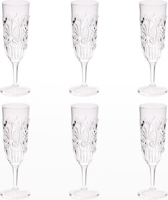 Le Cadeaux Fleur 8.8 oz. Champagne Flutes, Set of 6