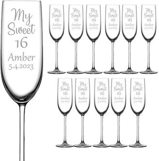 My Sweet 16 Champagne Toasting Glass Flutes - Set Of 12 Birthday Party