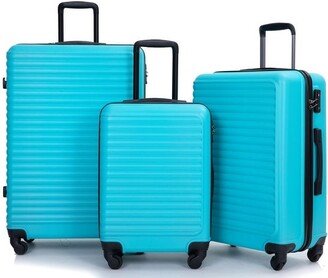 3 Piece Luggage Sets ABS Lightweight Suitcase with TSA Lock