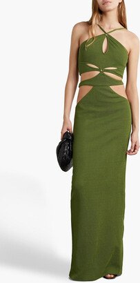 Asterisk cutout stretch-knit maxi dress