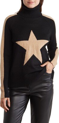 Big Star Stripe Sleeve Turtleneck Sweater