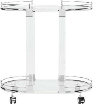 Lennon Acrylic Bar Trolley - Chrome