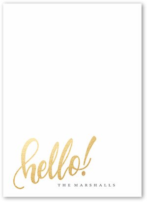 Thank You Cards: Our Hello Thank You Card, White, 5X7, Matte, Signature Smooth Cardstock, Square