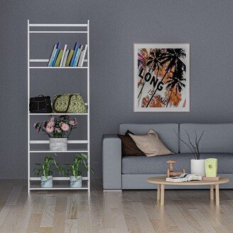 IGEMAN Ladder Shelf, 5 Tier White Bookshelf for Storage, Modern Open Bookcase for Bedroom, Living Room, Office