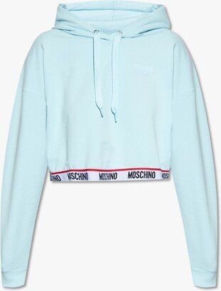 Logo-Trim Detailed Cropped Hoodie