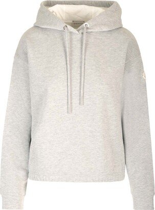 Logo Embellished Drawstring Hoodie-AA