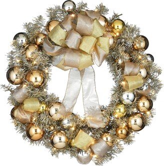 National Tree Company 28 Pre-Lit Ornament Metallic Wreath