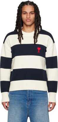 Off-White & Navy Ami de Cœur Sweater