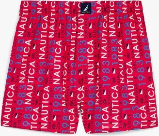 Mens Logo Print Woven Boxer-AA