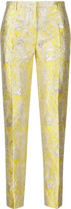 Iris Brocade High Waist Straight Leg Trousers