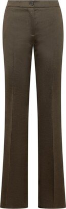 High-Waist Flared Fitted Trousers