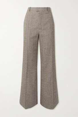 Tweed Straight-leg Pants - Brown