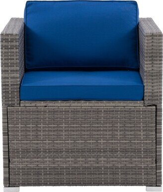 Parksville Patio Sectional Armchair, Grey/Blue