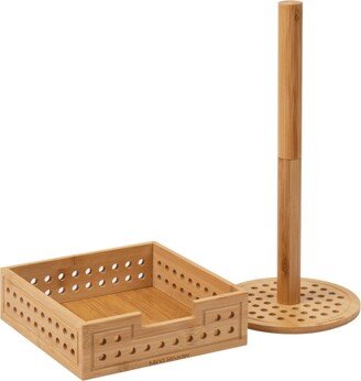 Lattice Collection, Paper Towel Holder and Napkin Holder Set, Kitchen, Countertop Organizer, Rayon from Bamboo