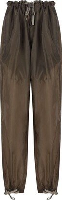 Four-Stitch Drawstring Draped Trousers