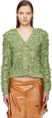 Green Fringe Two Way Cardigan