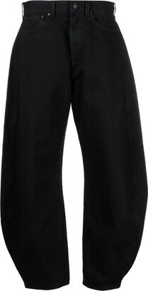 Pleated Wide-Leg Jeans-AA