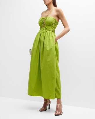 Silvia Voluminous Halter Maxi Dress