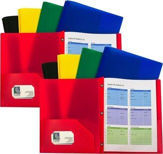 C-Line Heavyweight 2-Pocket Portfolio Folder with Fasteners Assorted Colors 10/Pack 2 Packs/Bundle