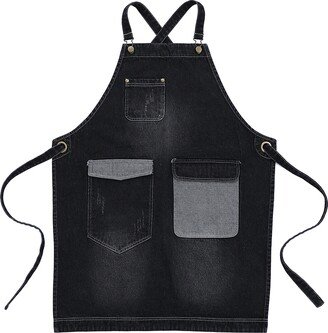 Customized Personalized Thick Denim Apron Barber Haircutter Gift Hair Dresser Salon For Men Women Barista Cafe Jean 2008