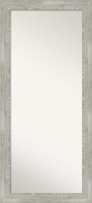 Non-Beveled Wood Full Length Floor Leaner Mirror - Dove Greywash Frame - Dove Greywash - Glass Size 24 x 60