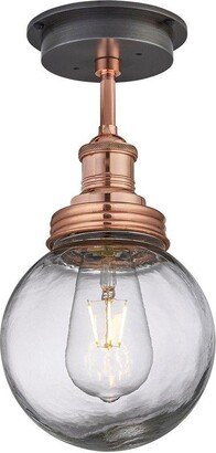 Industville Brooklyn Outdoor & Bathroom Flush Mount, Copper Holder, Copper Ring, G