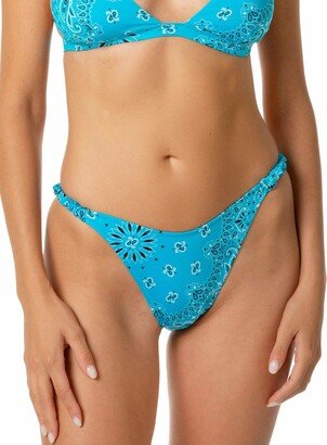 Woman Cheeky Swim Briefs With Ruffled Side Closure