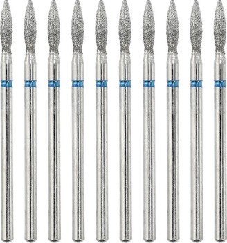 Unique Bargains Emery Nail Drill Bits Set for Acrylic Nails 3/32 Inch Nail Art Tools 44.4mm Length Blue 10 Pcs