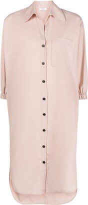 Three-Quarter-Sleeve Shirt Dress