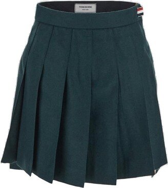 4-Bar Striped Pleated Mini Skirt-AA