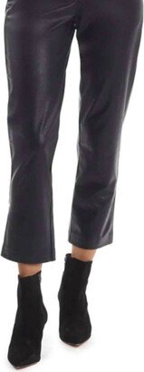 Faux Leather 7/8 Trouser In Black