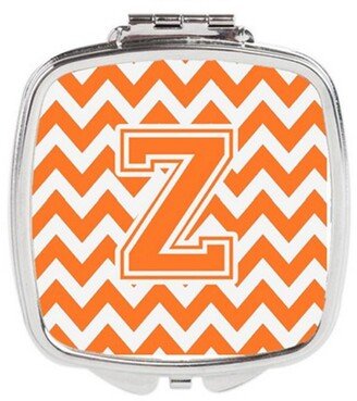 CJ1046-ZSCM Letter Z Chevron Orange & White Compact Mirror