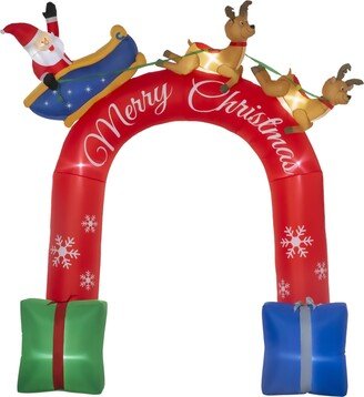 9' Inflatable Christmas Arch with Santa Blow-Up Outdoor Display