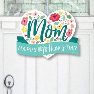 Big Dot Of Happiness Colorful Floral Happy Mother's Day - Hanging Outdoor Front Door Decor 1 Pc Sign