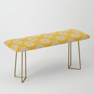 yellow and beige Mid century modern floral seamless pattern Benches