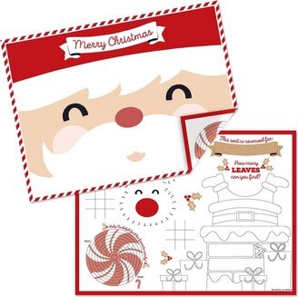 Big Dot Of Happiness Jolly Santa Claus - Paper Coloring Sheets - Activity Placemats - Set of 16